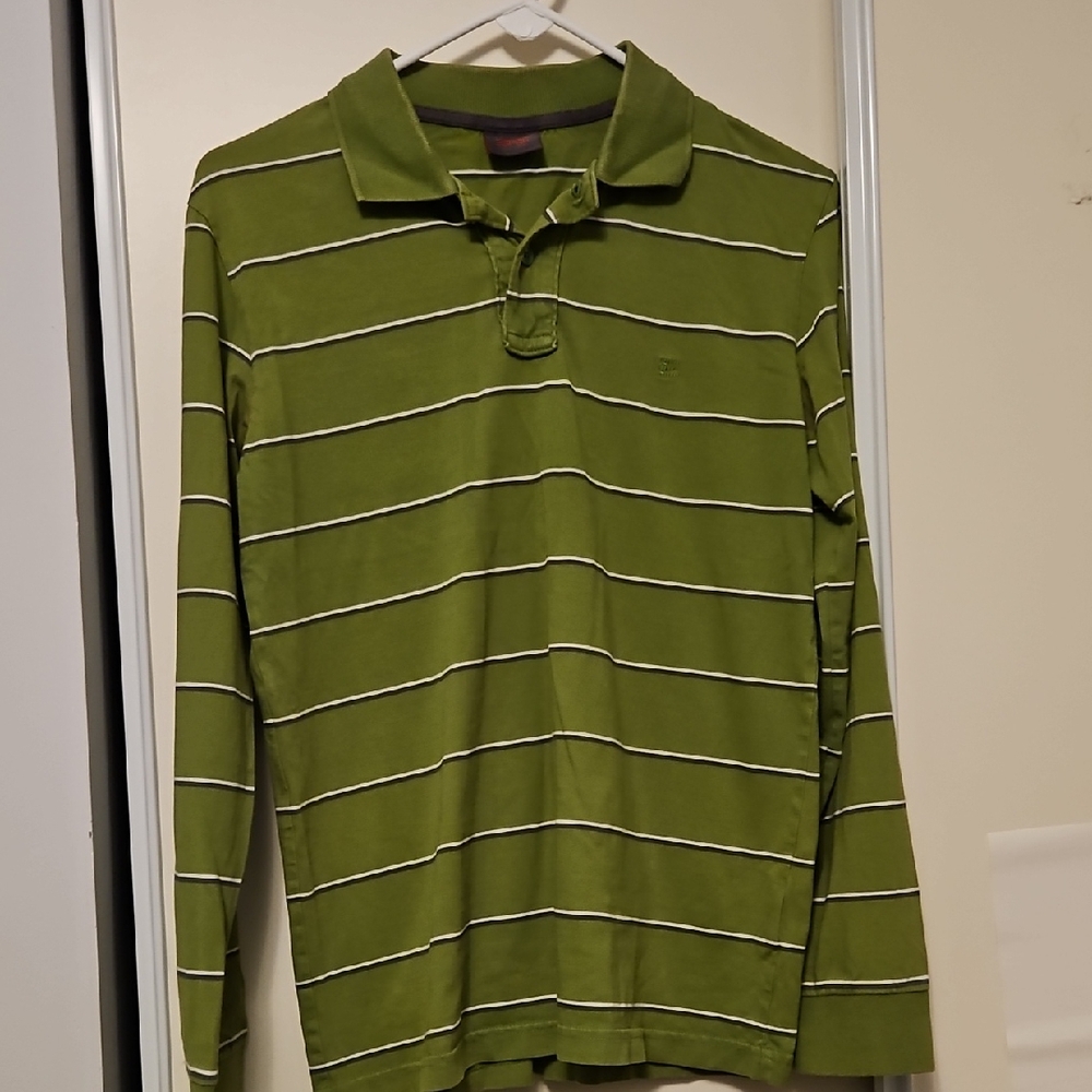 Esprit Green and White Striped Men's Polo
